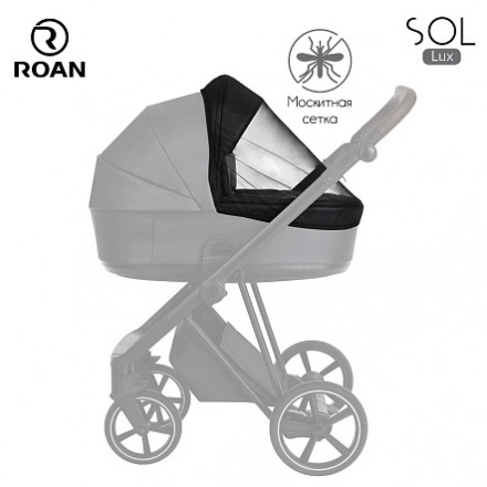 Детская коляска 4 в 1 Roan Sol Lux Cloud Grey/Nikiel/руч.Черный