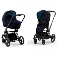 Детская коляска 2 в 1 Cybex Priam IV Midnight Blue Plus / Matt Black