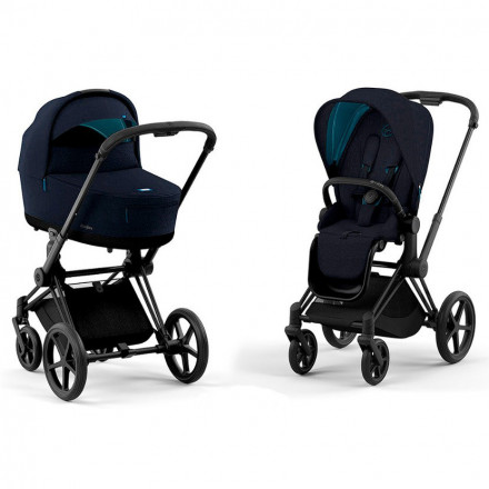 Детская коляска 2 в 1 Cybex Priam IV Midnight Blue Plus / Matt Black