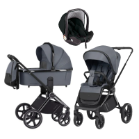 Детская коляска 3 в 1 Carrello Ultimo/P Cool grey/Black Chrome
