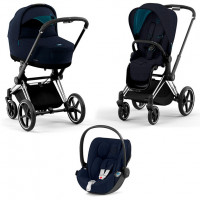 Детская коляска 3 в 1 Cybex Priam IV Midnight Blue Plus / Chrome Black