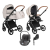 Детская коляска 4 в 1 Roan Bass Next Экокожа White/Black/ руч.Тем.коричневый