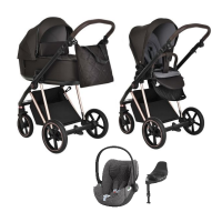 Детская коляска 4 в 1 Roan Sol Lux Choco/Rose Gold/руч.Тем.Коричневый