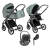 Детская коляска 4 в 1 Roan Bass Next Экокожа Misti Mint/Grey/ руч. Серый