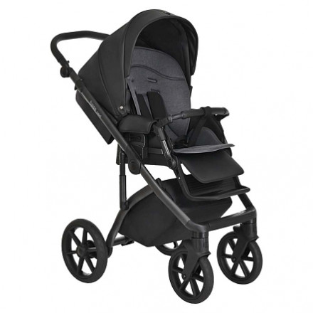 Детская коляска 2 в 1 Roan Bass Next Black/Black Экокожа