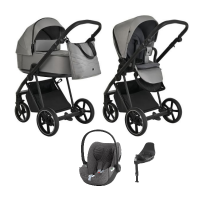 Детская коляска 4 в 1 Roan Sol Cloud Grey/Black/руч.Черный