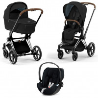 Детская коляска 3 в 1 Cybex Priam IV Onyx Black / Chrome Brown