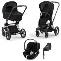 Детская коляска 4 в 1 Cybex Priam IV Onyx Black / Rosegold