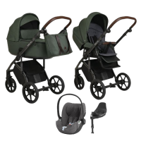 Детская коляска 4 в 1 Roan Bass Next Night Green/Black/ руч.Тем.коричневый