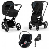 Детская коляска 4 в 1 Cybex Priam IV Onyx Black / Matt Black