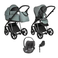 Детская коляска 4 в 1 Roan Sol Luxury Grey Pine/Nikiel/руч.Черный