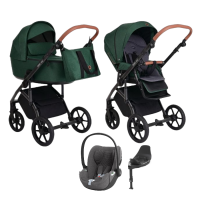 Детская коляска 4 в 1 Roan Bass Next Live Green/Black/ руч.Коричневый