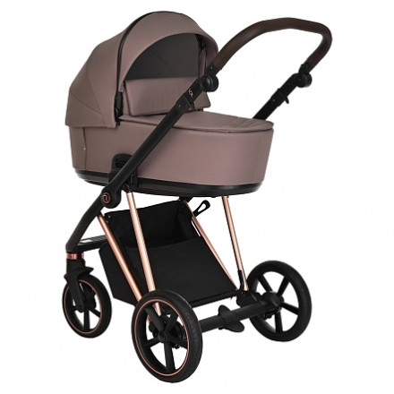 Детская коляска 4 в 1 Roan Sol Luxury Cocoa/Rose Gold/руч.Тем.Коричневый