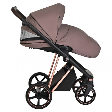Детская коляска 4 в 1 Roan Sol Luxury Cocoa/Rose Gold/руч.Тем.Коричневый