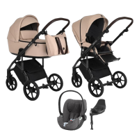 Детская коляска 4 в 1 Roan Bass Next Champagne Mood/Black/ руч.Тем.коричневый
