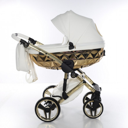 Детская коляска 2 в 1 Junama Hand Craft White+Gold