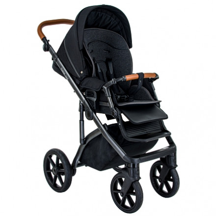 Детская коляска 3 в 1 Roan Bass Next Black/Black/ руч.Коричневый