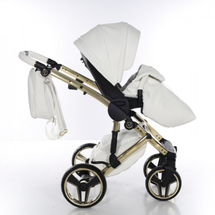 Детская коляска 2 в 1 Junama Hand Craft White+Gold