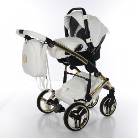 Детская коляска 3 в 1 Junama Hand Craft White+Gold