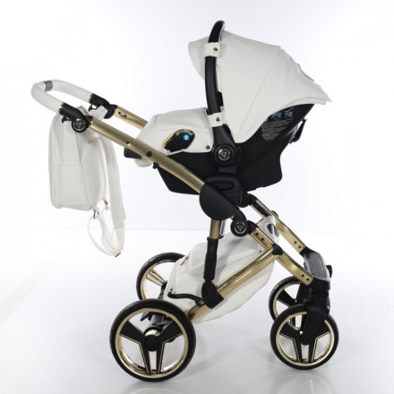 Детская коляска 3 в 1 Junama Hand Craft White+Gold