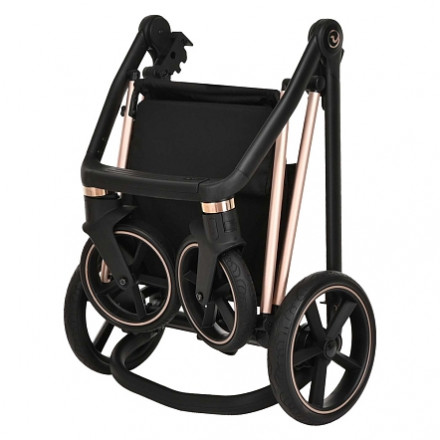 Детская коляска 3 в 1 Roan Sol Luxury Mystic Blue/Rose Gold/руч.Тем.Коричневый