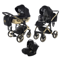 Детская коляска 3 в 1 Junama Hand Craft Black+Gold